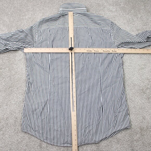A/X Armani Exchange Shirt Mens XL Black/White Striped Cotton Long Sleeve Button - Picture 11 of 14